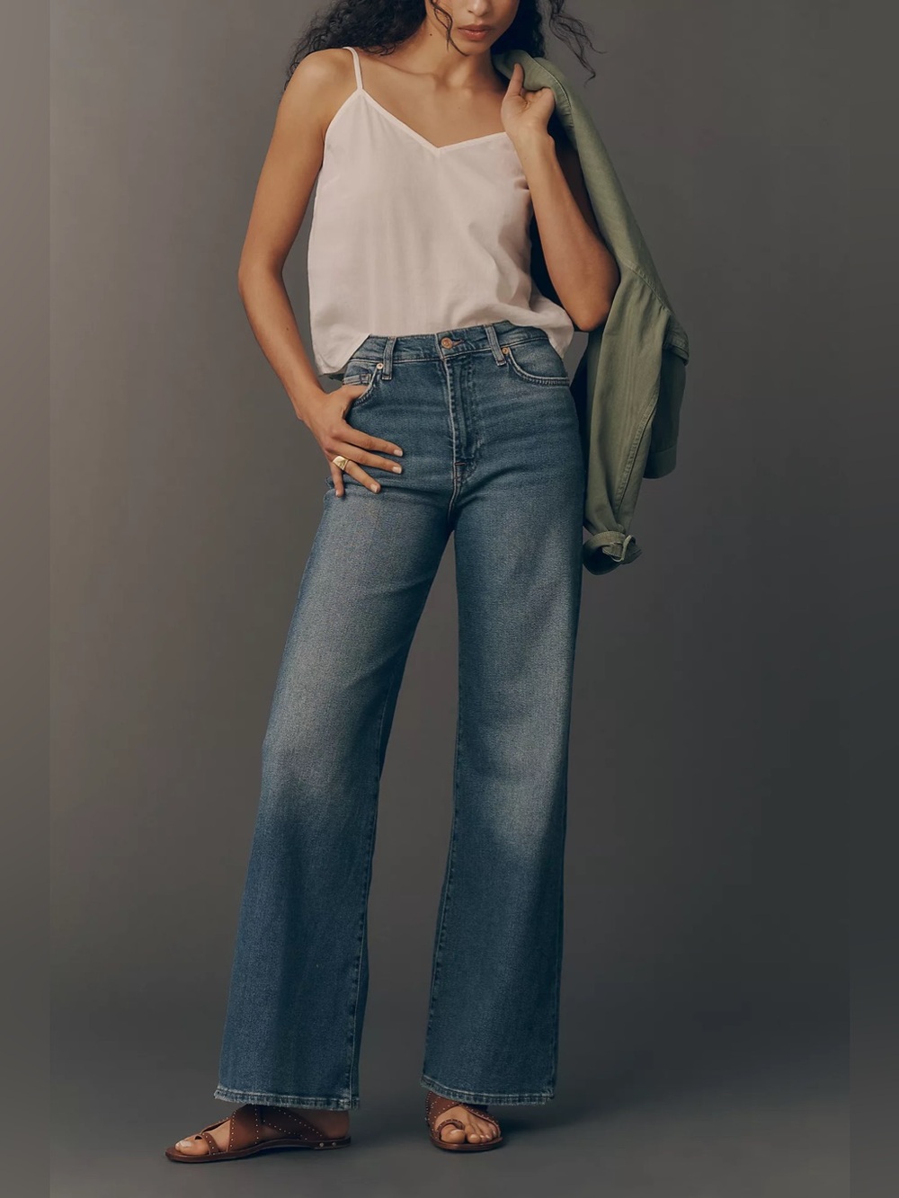 7 For All Mankind Ultra Hi Rise Wide Leg Jo Petite New With Tags Sea Level 27